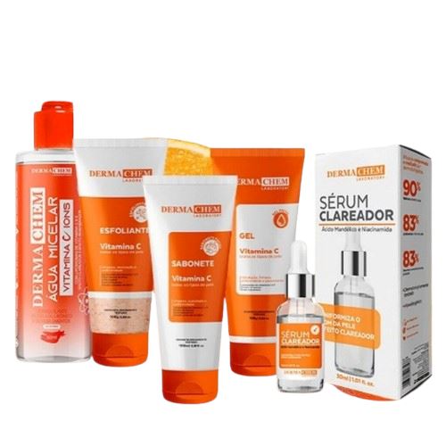 Kit Skincare Clareador e Anti-idade com Vitamina C - DermaVitC Kit Skincare Clareador e Anti-idade com Vitamina C - DermaVitC Superfacilita 