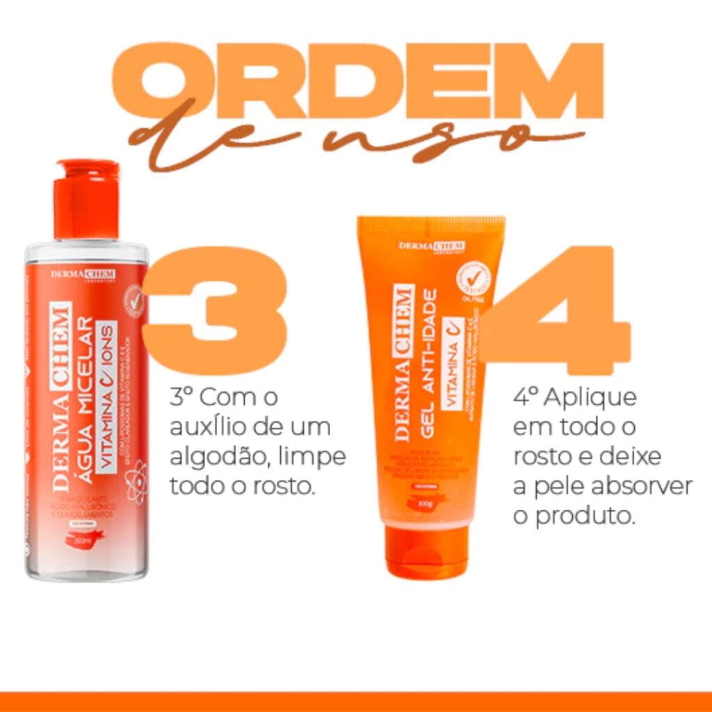 Kit Skincare Clareador e Anti-idade com Vitamina C - DermaVitC Kit Skincare Clareador e Anti-idade com Vitamina C - DermaVitC Superfacilita 