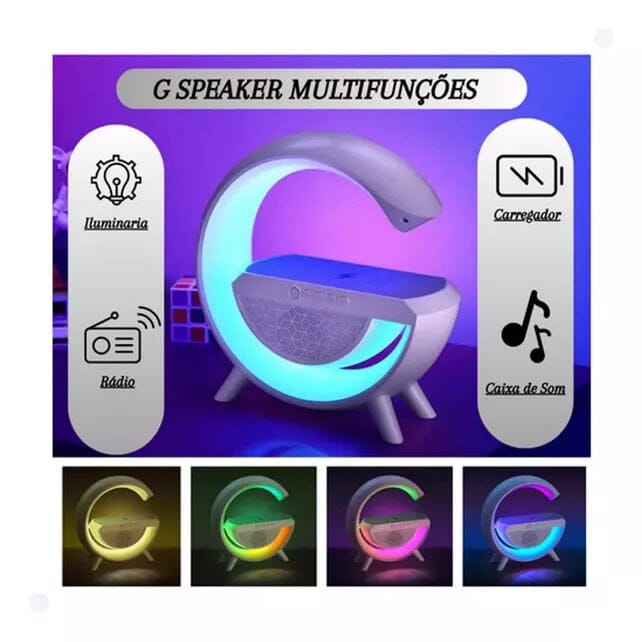Luminária De Mesa Inteligente Com Carregador e Caixa de Som G-Speaker 538 - SH - Luminária G-Speaker Superfacilita 