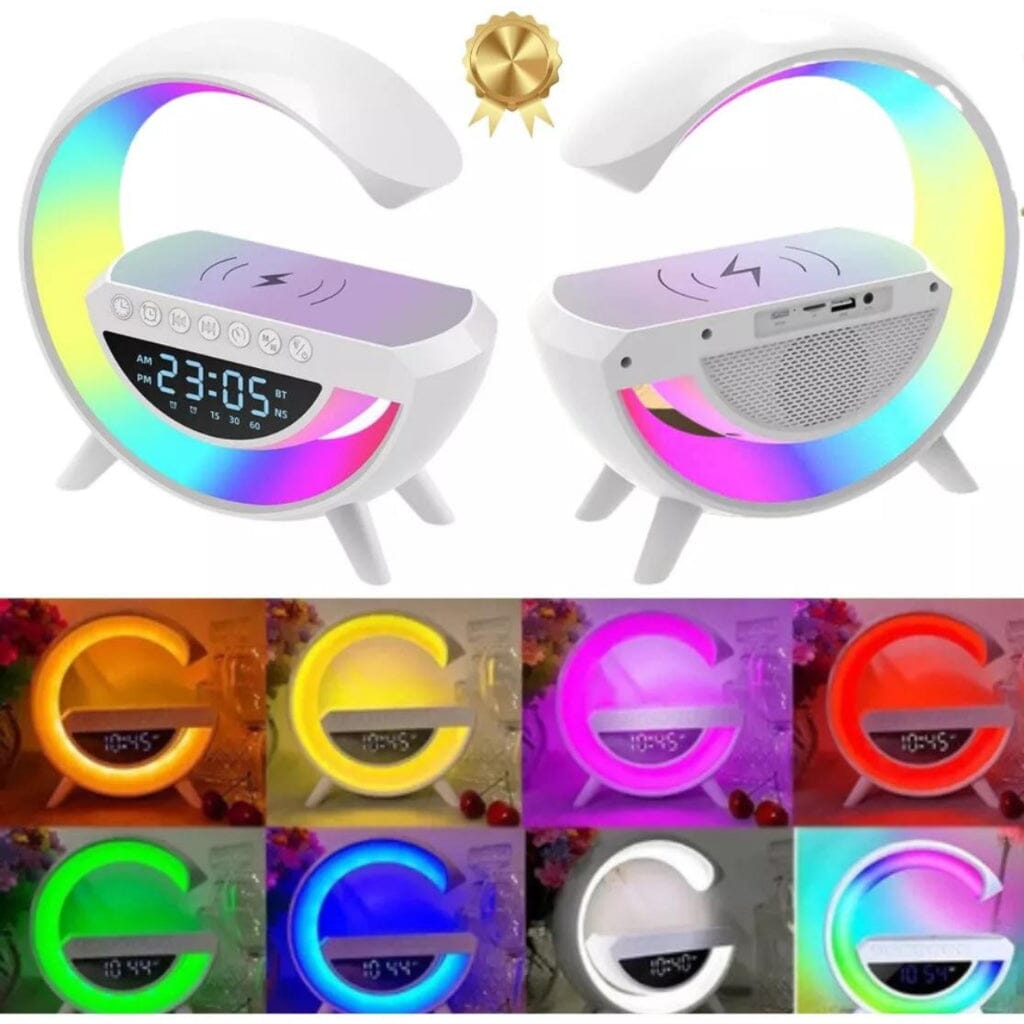 Luminária De Mesa Inteligente Com Carregador e Caixa de Som G-Speaker 538 - SH - Luminária G-Speaker Superfacilita 