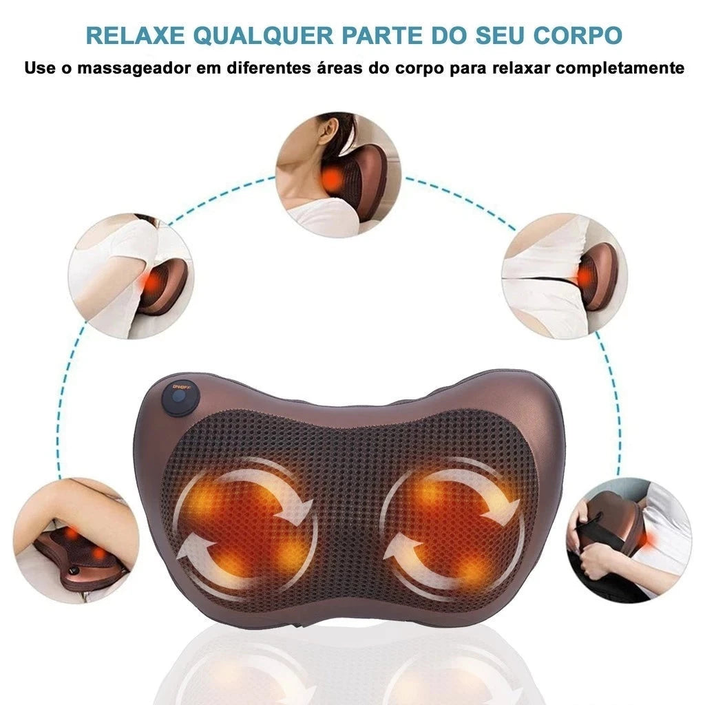 Massageador Shiatsu Profissional com Aquecimento - Pescoço, Costas e Lombar Massageador Shiatsu Profissional com Aquecimento Superfacilita 