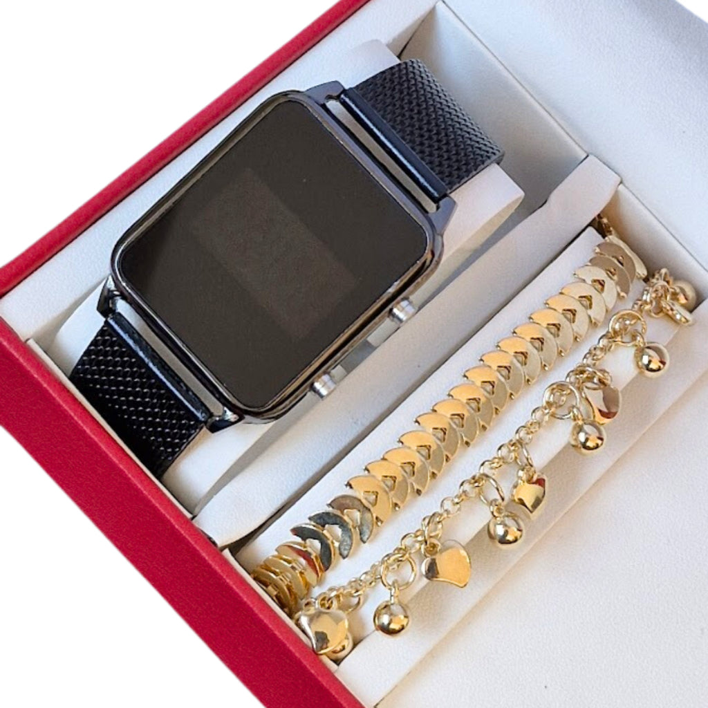 Relógio Digital Feminino  + Pulseira