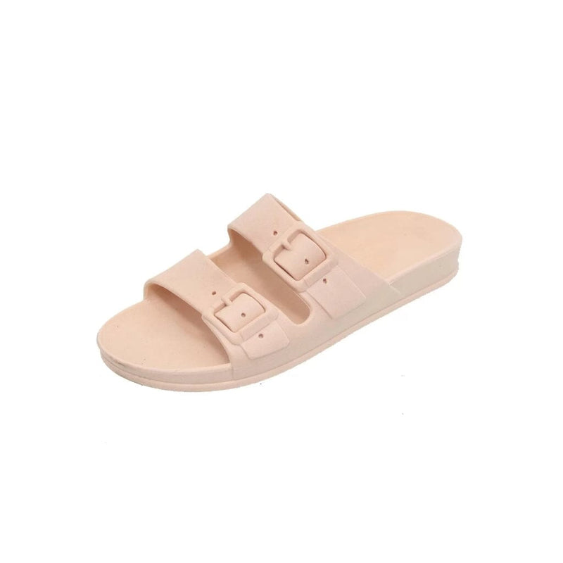 Sandália Feminina e Masculina Birken Confort Lisa Slide Fivela Dupla Sh-08 - Sandália Feminina Birken Confort Lisa Slide Fivela Dupla Superfacilita Nude 34/35 