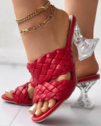 Sandália Feminina Yana Salto Cristal Fem - Calç 23 - Sandália Feminina Yana Salto Cristal Superfacilita 