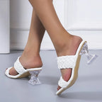 Sandália Feminina Yana Salto Cristal Fem - Calç 23 - Sandália Feminina Yana Salto Cristal Superfacilita Branco 34 