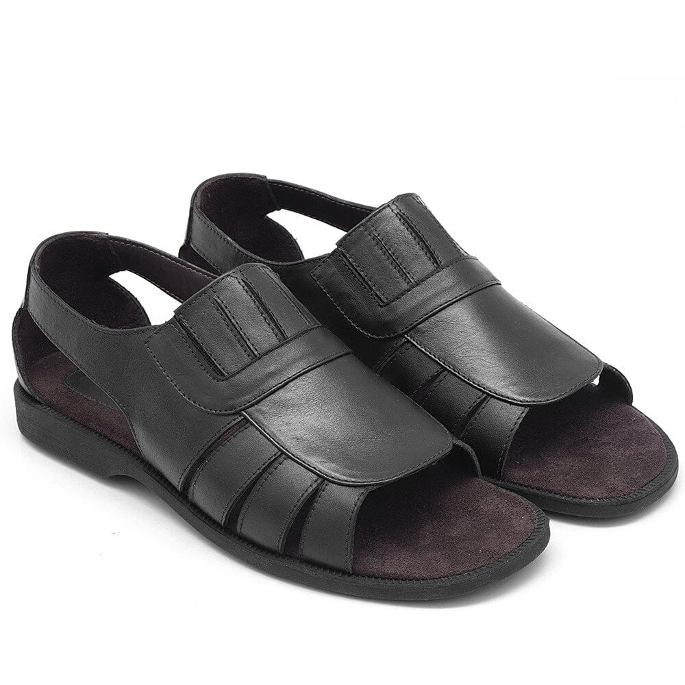 Sandalia Masculina em couro Legítimo modelo Franciscana com sola de borracha antederrapante Sandalia Masculina em couro Legítimo modelo Franciscana com sola de borracha antederrapante Superfacilita preto 37 