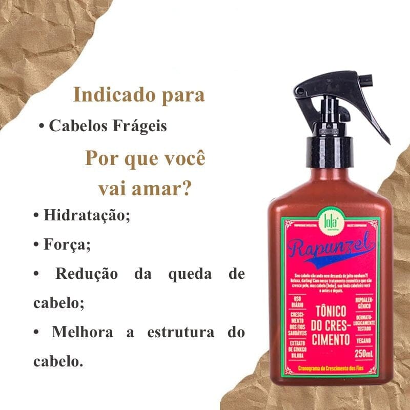 Tônico de Crescimento Capilar e Combate a Queda 250ml 495 - SB - Tônico de Crescimento Capilar e Combate a Queda 250ml - Rapunzel Superfacilita 