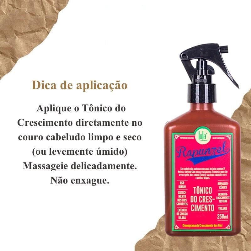 Tônico de Crescimento Capilar e Combate a Queda 250ml 495 - SB - Tônico de Crescimento Capilar e Combate a Queda 250ml - Rapunzel Superfacilita 