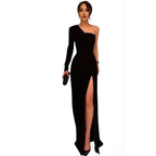 Vestido Sereia Veludo com Cristais e Fenda Vestido Sereia Veludo com Cristais e Fenda Superfacilita 