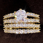 Anéis de Zircônia Feminino Conjunto Anéis de Zircônia Feminino Conjunto Superfacilita Ouro 9 