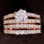 Anéis de Zircônia Feminino Conjunto Anéis de Zircônia Feminino Conjunto Superfacilita Rose 9 