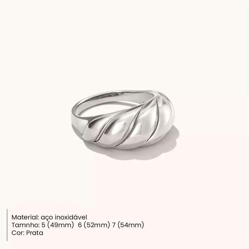 Anel Croissant Folheado a Ouro - Charme e Modernidade Unidos Anel Croissant Folheado a Ouro Superfacilita Prata 15 