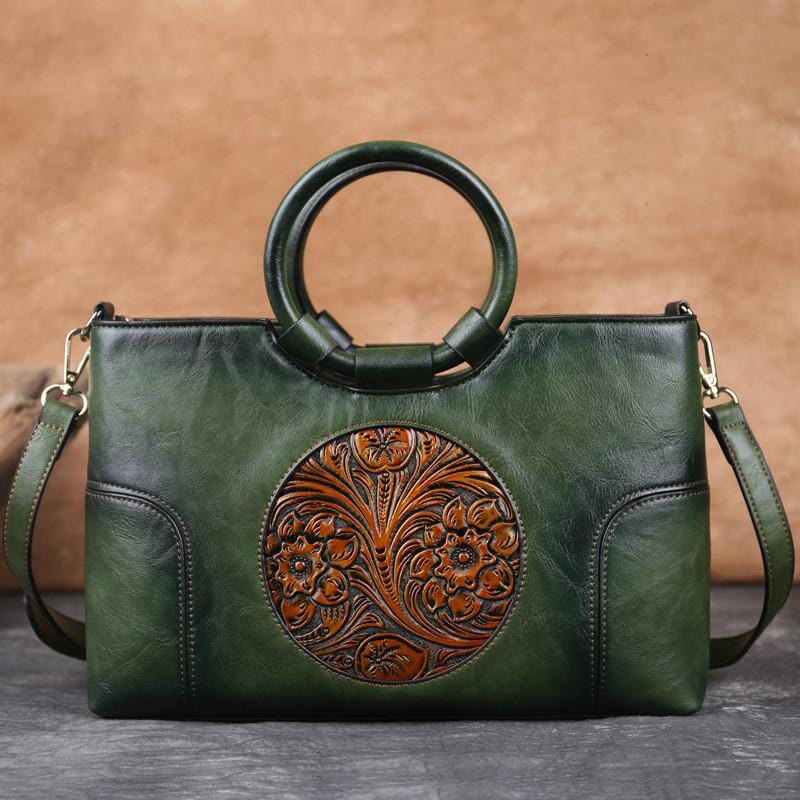 Bolsa de Couro Feminina Exclusive Bolsa C Fem Exclusive M7 Superfacilita Verde 