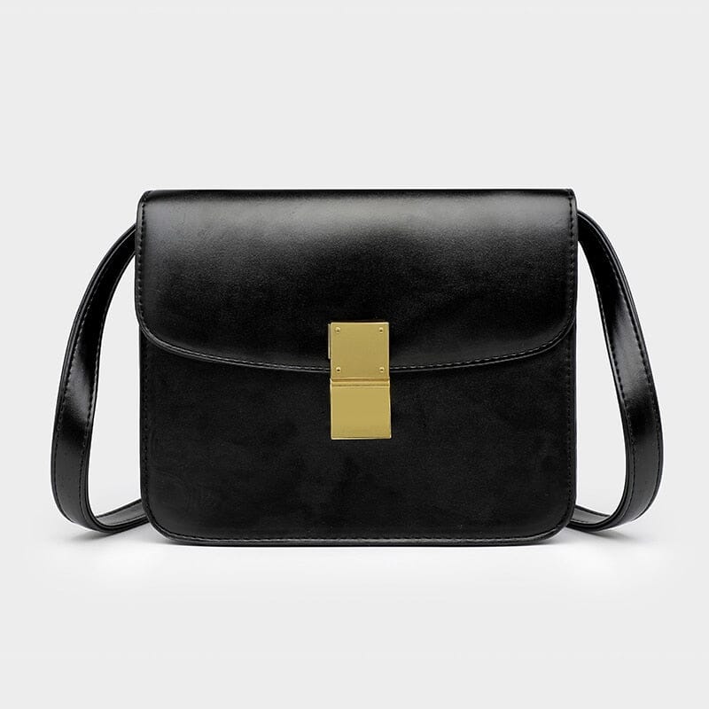 Bolsa de Ombro Crossbody em Couro Bolsa de Ombro Crossbody em Couro Superfacilita Preta 