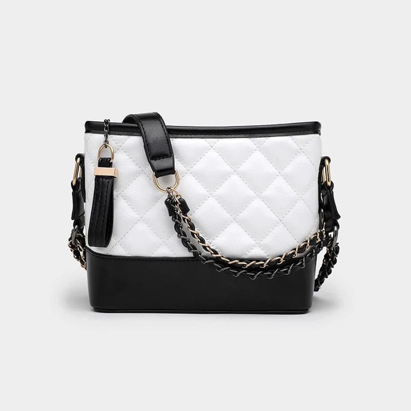 Bolsa em Couro Texturizado com Dupla Alça Bolsa em Couro Texturizado com Dupla Alça Superfacilita Branca e Preta 
