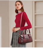 Bolsa Feminina de Couro Crocodile Bolsa F.C. Crocodile- M5 Superfacilita 