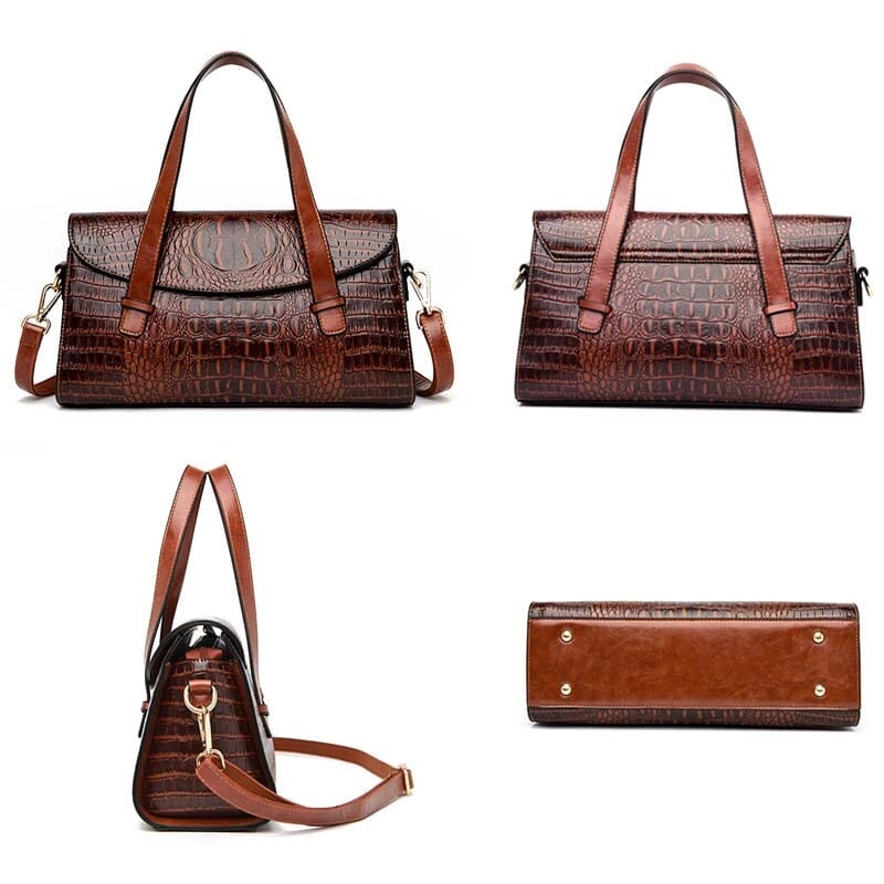 Bolsa Feminina de Couro Crocodile Bolsa F.C. Crocodile- M5 Superfacilita 