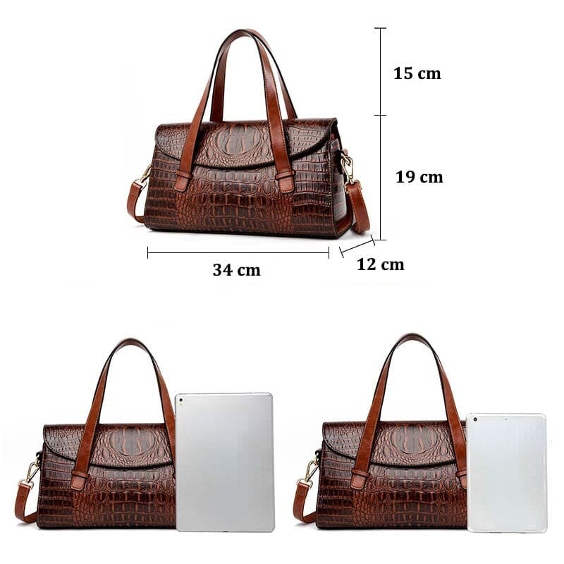 Bolsa Feminina de Couro Crocodile Bolsa F.C. Crocodile- M5 Superfacilita 