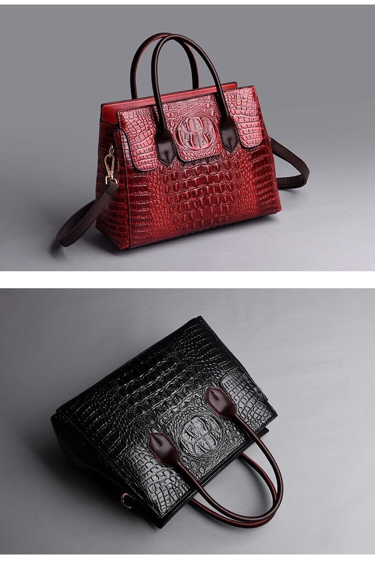 Bolsa Feminina de Couro Crocodile Luxo Bolsa F. de C. Crocodile Luxo M6 Superfacilita 