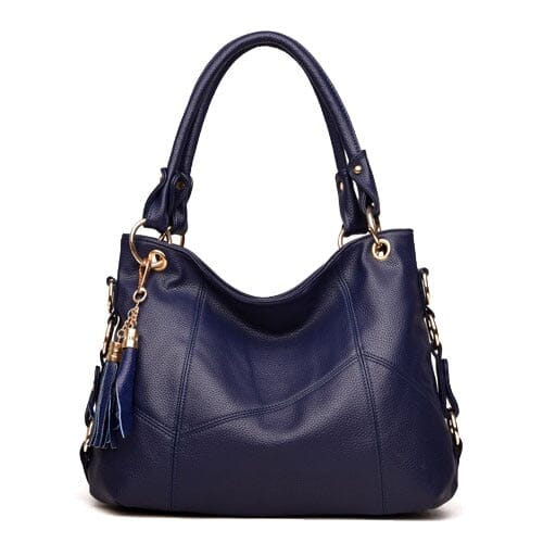 Bolsa Feminina de Couro Valentim Bolsa F. Couro Valentim G-4 Superfacilita Azul 