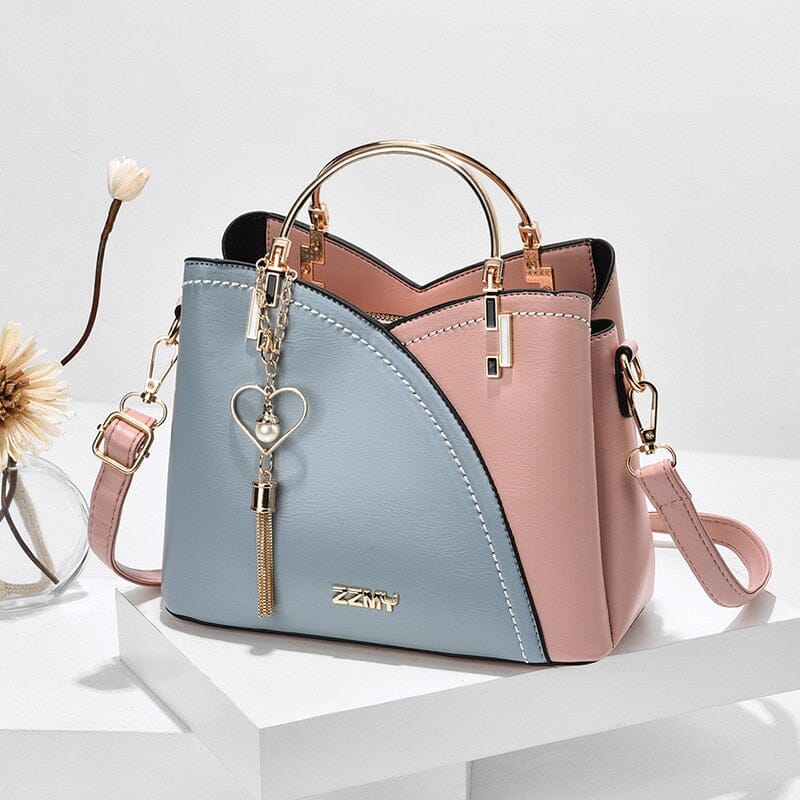 Bolsa Feminina Duo Color Bolsa Feminina Duo Color Superfacilita Azul/Rosa 