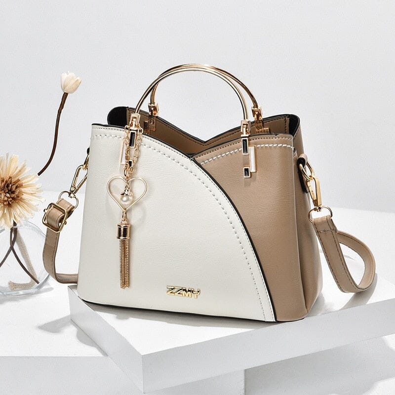 Bolsa Feminina Duo Color Bolsa Feminina Duo Color Superfacilita Branco/Caramelo 