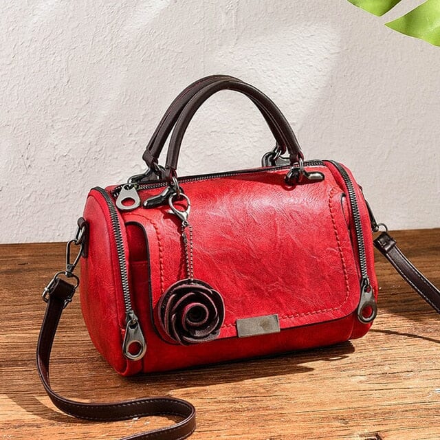 Bolsa Feminina Lilla Bolsa Feminina Lilla Superfacilita Vermelho Chaveiro em formato de rosa 