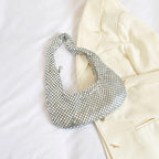 Bolsa Paetê de Ombro Bolsa Paetê de Ombro Superfacilita Prata 20cm 