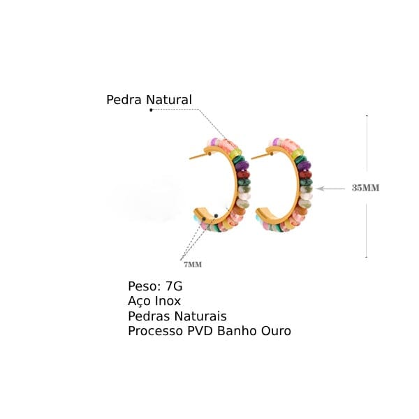 Brinco Argola Feminino Artist Color GRUPO 1 - Brinco Argola Feminino Artist Color Superfacilita 