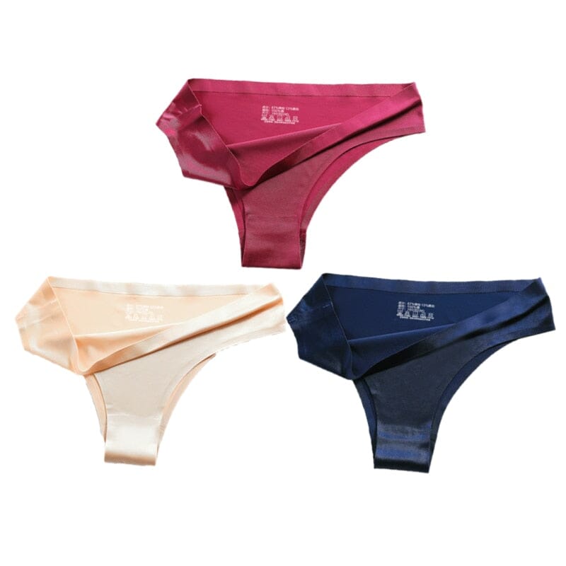 Calcinha Sexy Panties - Kit 3 Peças Calcinha S Costura 3 pcs Superfacilita Nude + Rosa Pink + Azul P 