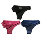 Calcinha Sexy Panties - Kit 3 Peças Calcinha S Costura 3 pcs Superfacilita Preto + Rosa Pink + Azul P 