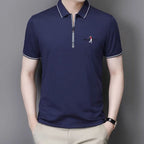 Camisa Polo Masculina com Zíper Camisa Polo Masculina com Zíper Superfacilita P Azul 