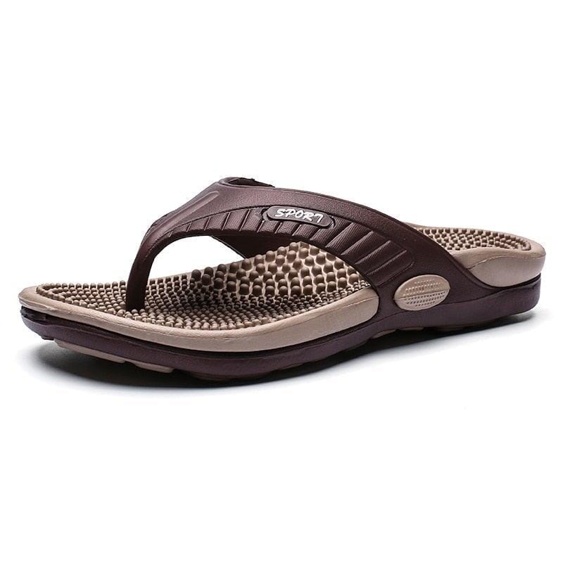 Chinelo Ortopédico Masculino Massageador Chinelo O. Masculino Superfacilita Marrom 37 