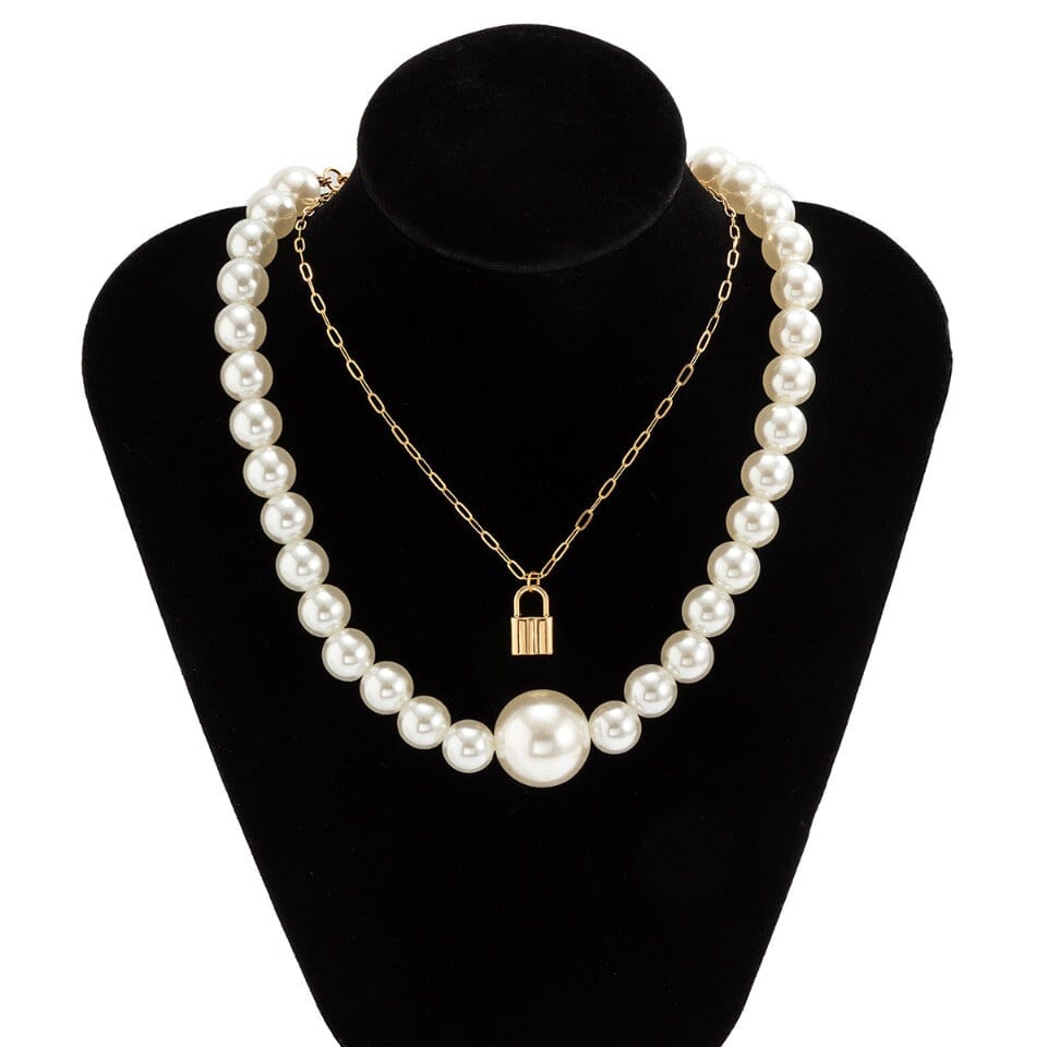 Colar Duplo Folheado a Ouro com Pérolas Colar Duplo Folheado a Ouro com Pérolas Superfacilita 