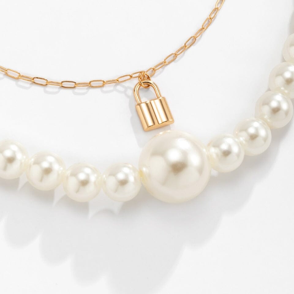 Colar Duplo Folheado a Ouro com Pérolas Colar Duplo Folheado a Ouro com Pérolas Superfacilita 