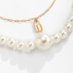 Colar Duplo Folheado a Ouro com Pérolas Colar Duplo Folheado a Ouro com Pérolas Superfacilita 