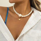 Colar Duplo Folheado a Ouro com Pérolas Colar Duplo Folheado a Ouro com Pérolas Superfacilita 