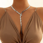 Colar Gravatinha Trançado Colar Gravatinha Trançado Superfacilita Prata 