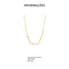 Colar Retrô com Pérolas e Curvas Folheado a Ouro Colar Retrô com Pérolas e Curvas Folheado a Ouro Superfacilita 