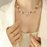 Colar Retro Francês com Pérolas e Zircônias