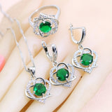 Conjunto de Joias em Formato de Coração - Prata 925