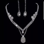 Joias Conjunto Colar Brinco Strass Conjunto de Joias Colar e Brinco Strass para Festa Superfacilita 