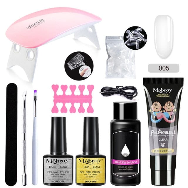 Kit Unha de Gel Completo com Cabine Kit Unha de Gel Superfacilita Branco Trasnparente 