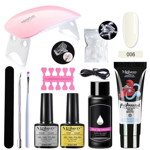 Kit Unha de Gel Completo com Cabine Kit Unha de Gel Superfacilita Pérola 