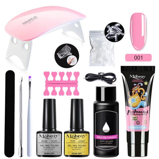 Kit Unha de Gel Completo com Cabine Kit Unha de Gel Superfacilita Pink 