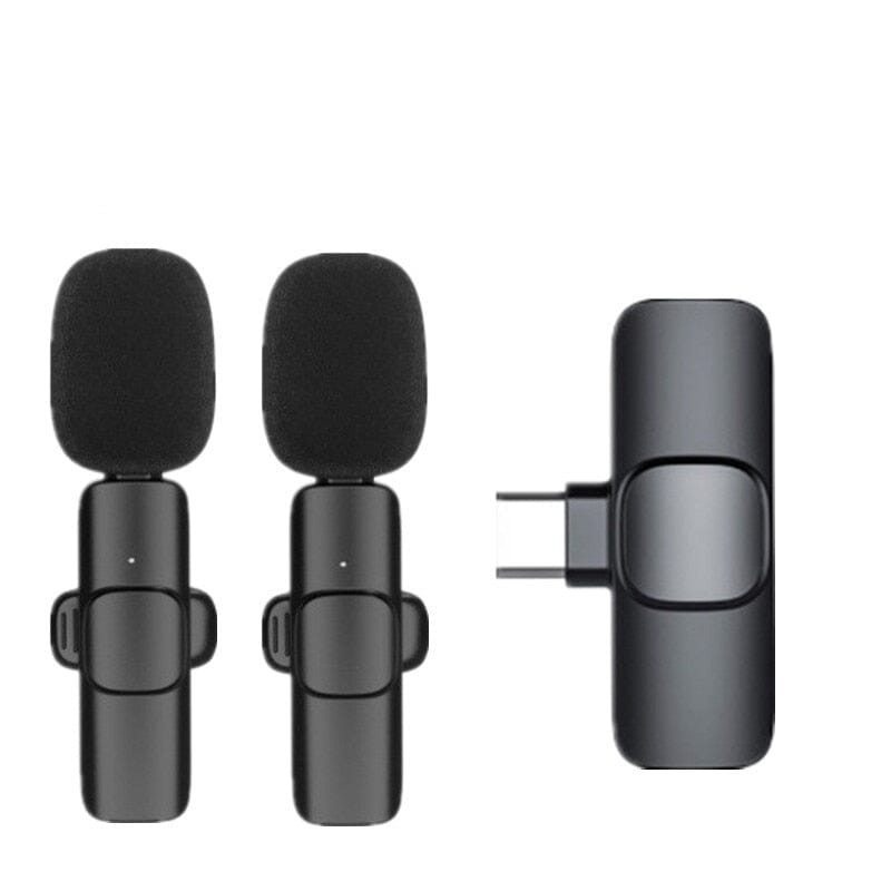 Microfone Profissional Sem Fio Speaker Microfone Profissional Sem Fio Speaker Superfacilita Para Android Tipo C (1 Receptor e 2 Microfone) 