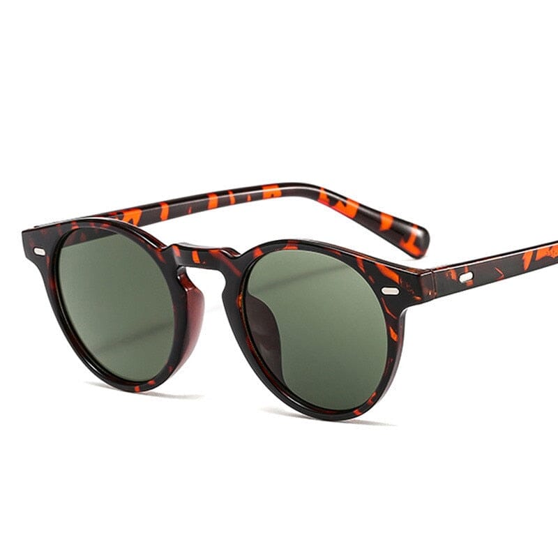 Óculos Vintage Sun Unissex- UV400 Óculos de Sol Unis. 01 Superfacilita Leopardo verde 