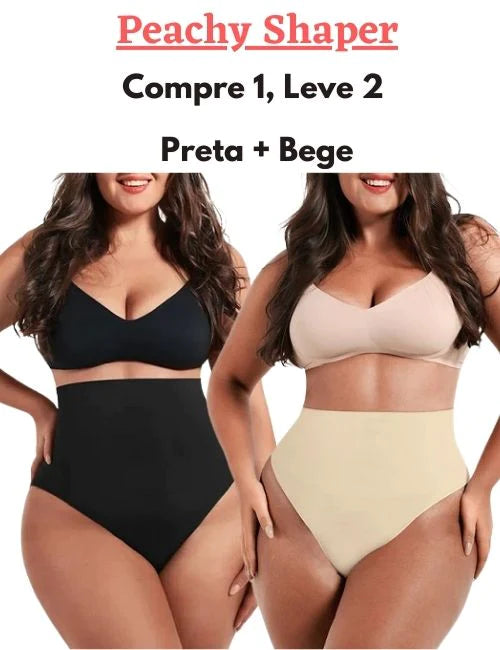 Peachy Shaper™ - Calcinha Modeladora de Cintura Alta - COMPRE 1 LEVE 2 Calcinha model. C1 L 2 Superfacilita 
