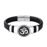 Pulseira Couro Legítimo Em aço inoxidável