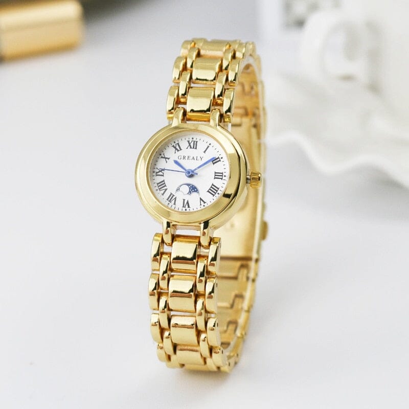 Relógio Casual Feminino Minimanista Relógio Casual Feminino Minimanista Superfacilita Dourado 